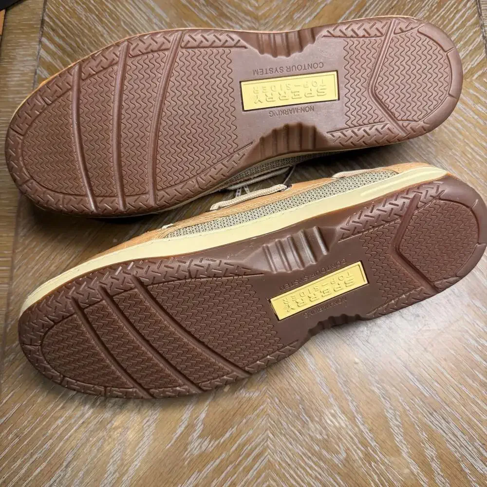 Sperry Men's Billfish 3-Eye Leather Boat Shoes Tan Size 11.5